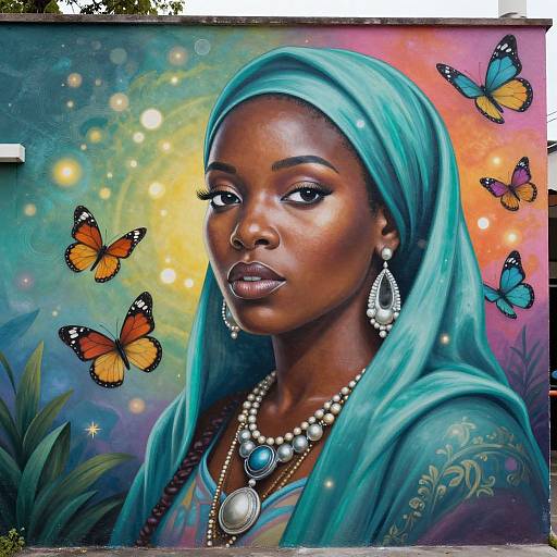 Vibrant Mural of Black Woman