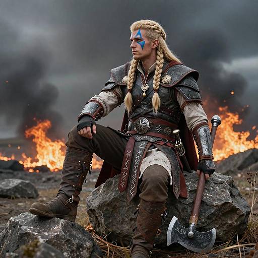 Viking Assassin Cosplay on Burning Shoreline
