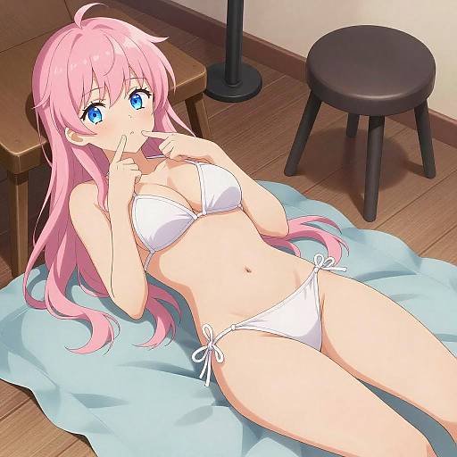 Playful Pink-Haired Anime Girl