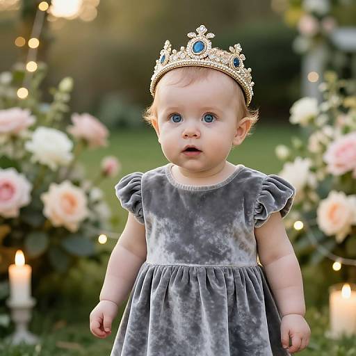 Royal Infant in Candlelit Garden