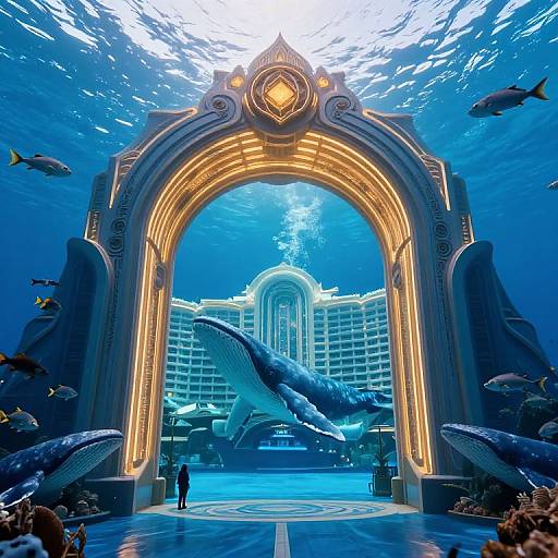 Futuristic Underwater Family Hotel Entrance