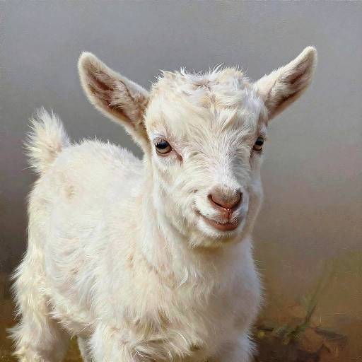 Hyper-Realistic Baby Goat Oil Painting