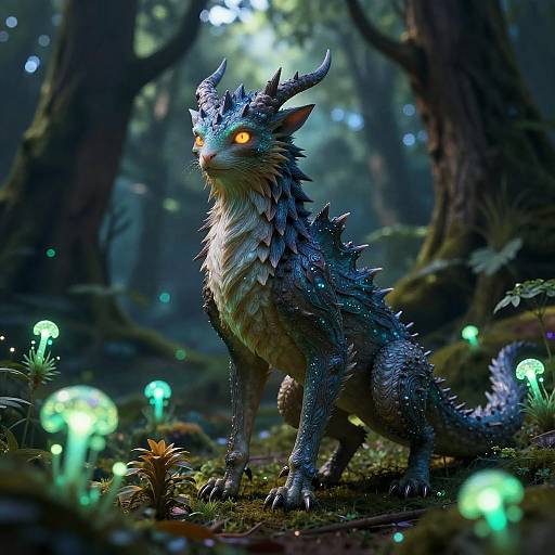 Fantastical Creature in Mystical Forest