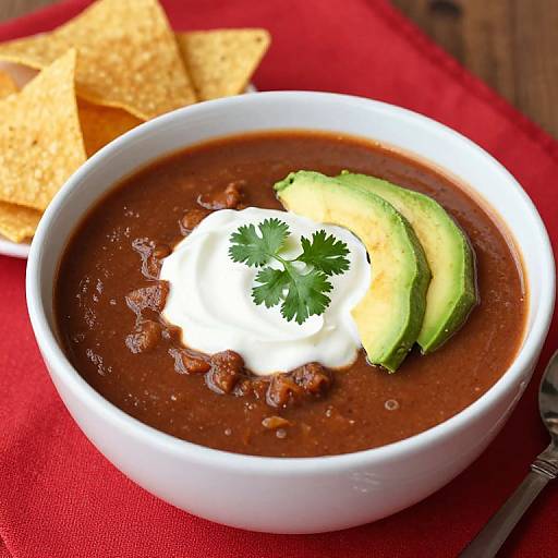 Rich Garnished Mexican Pozole Soup