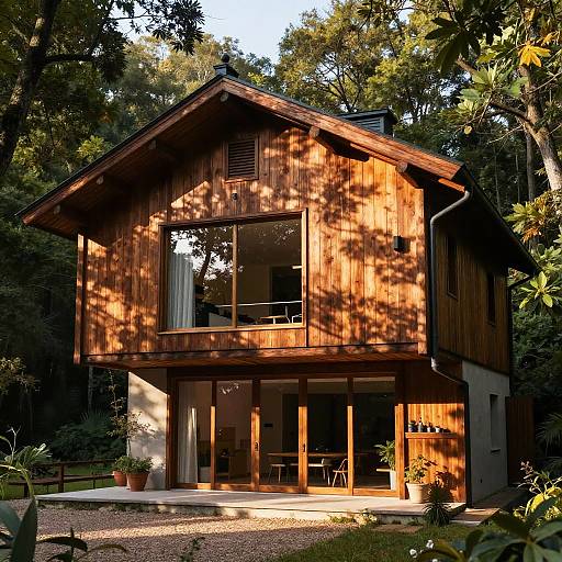 Hyperrealistic Villa Portrait in Forest