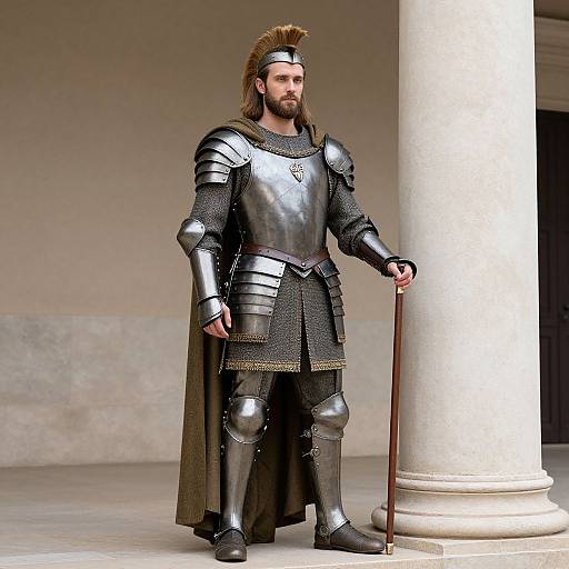 Trojan Warrior Standing with Cane