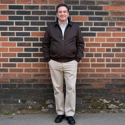 Casual Portrait by Weathered Brick Wall