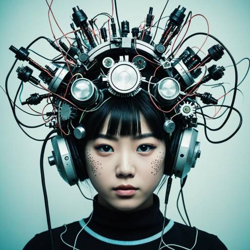 Woman with Cyberpunk Mechanical Headgear