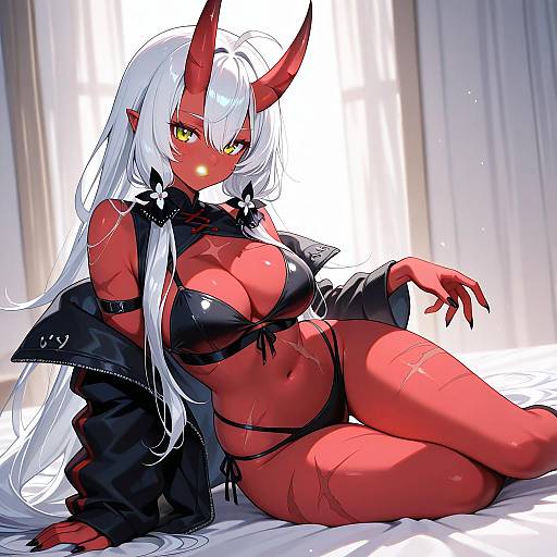 Illustration of Akumi (yoclesh), vyugen in the style of No+bi=