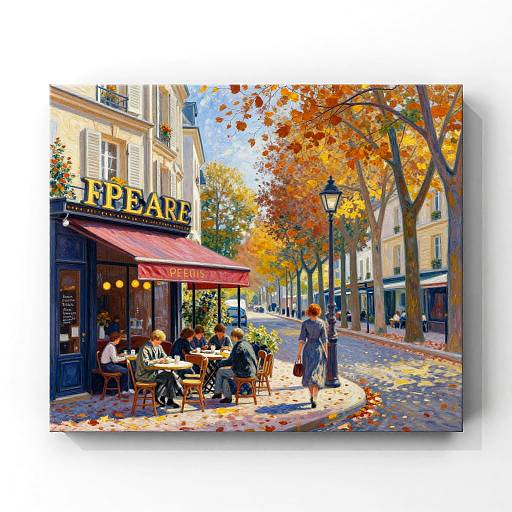 Autumn Paris Street in Impressionism