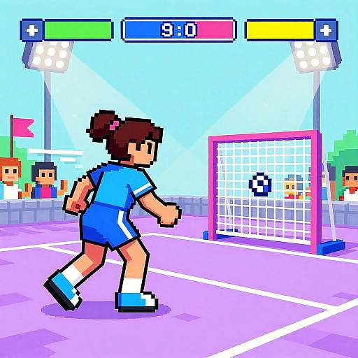 Retro Pixel Art Futsal Action