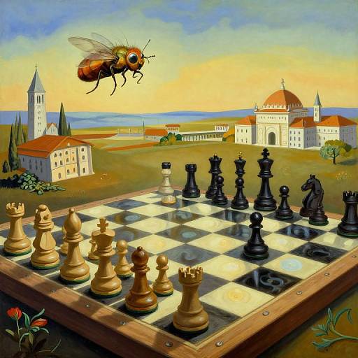 Surreal Chessboard with Global Landmarks