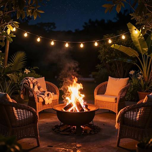 Cozy Starry Night Patio Scene