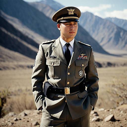 Navy Seal in Dress Uniform Outdoors