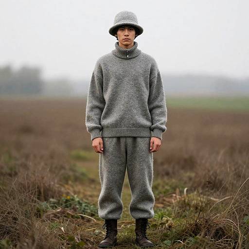 Man in Wool Costume Field