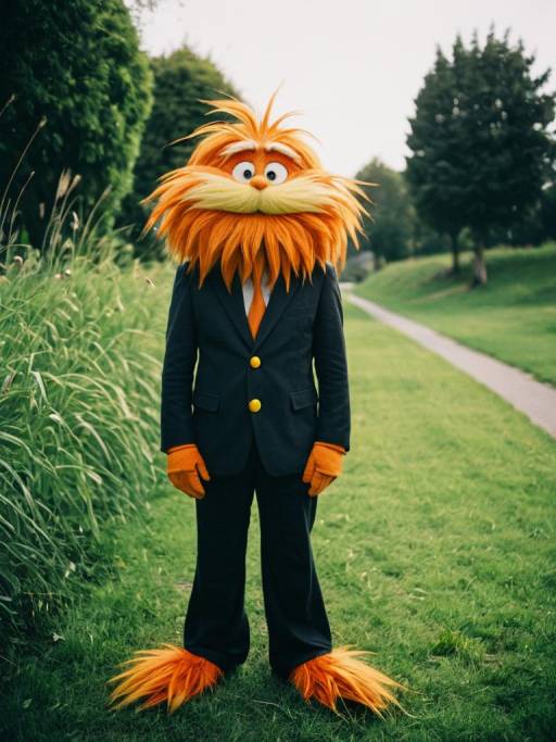 Person in Lorax Costume Outdoors