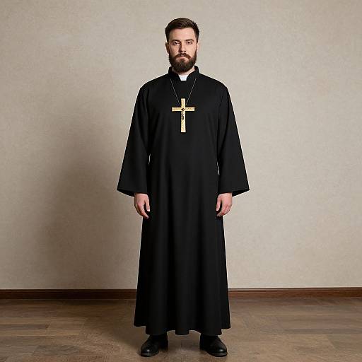 Old Exorcist Priest Costume Portrait