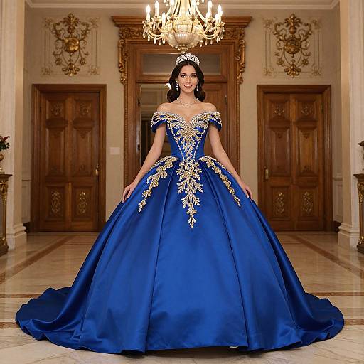 Regal Blue Ball Gown Elegance