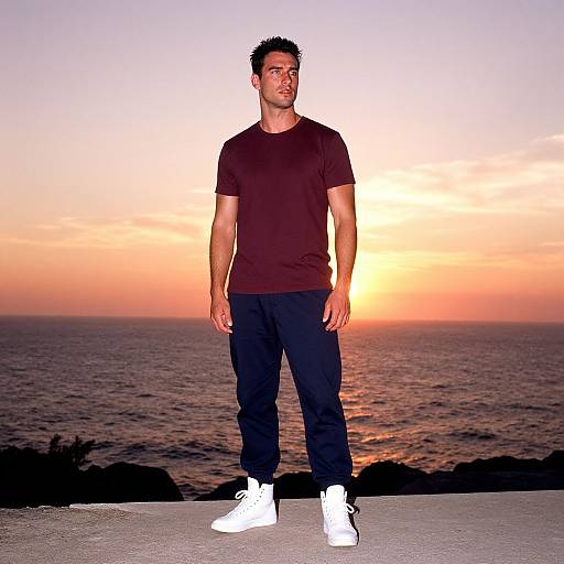 Sunset Vibes with Masculine Pose