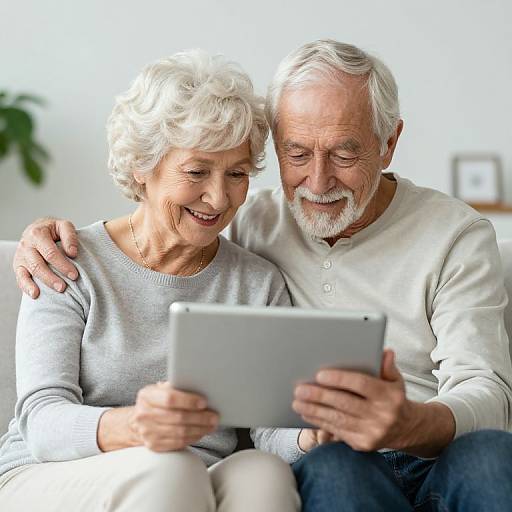 Senior Couple Using Tablet at Home