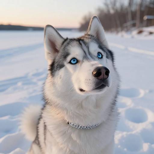 Majestic Siberian Husky at Dusk