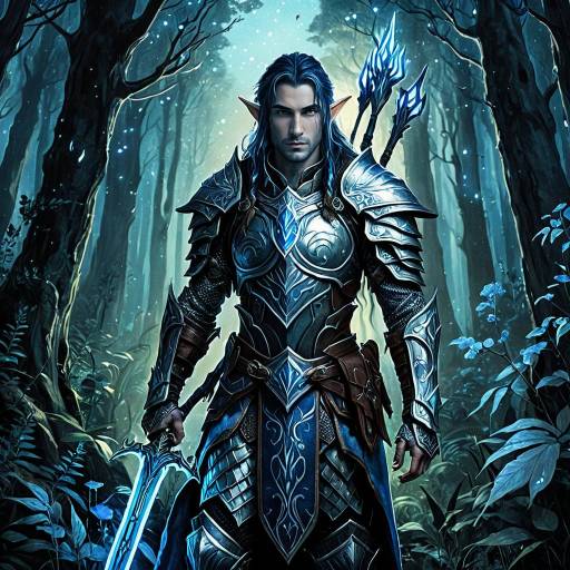 Elf Warrior Guardian in Enchanted Forest