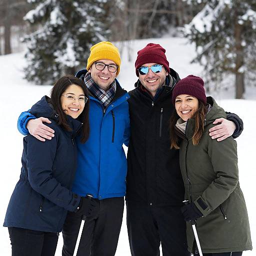Winter Fun: Friends Embracing the Snow