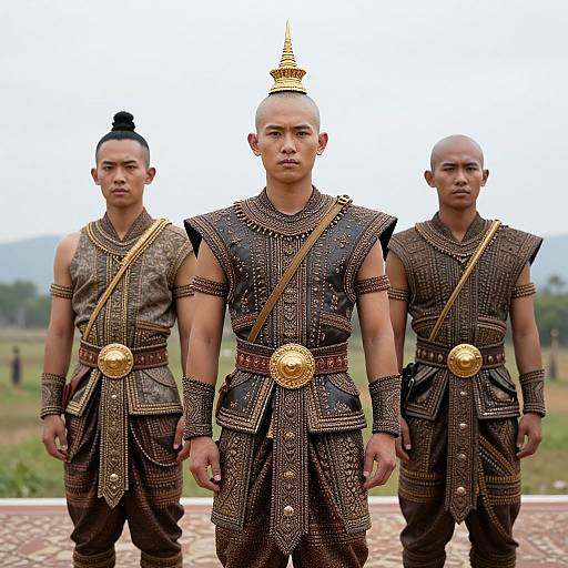 Matte Portrait of Thai Armored Warlords