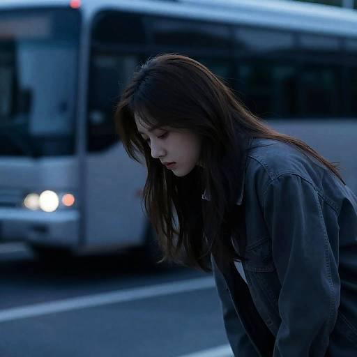 Moody Portrait of a Woman in Gray