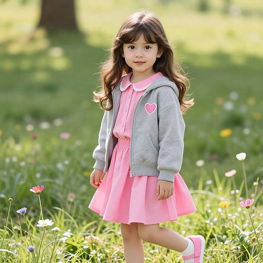 Joyful Girl in Sunny Meadow