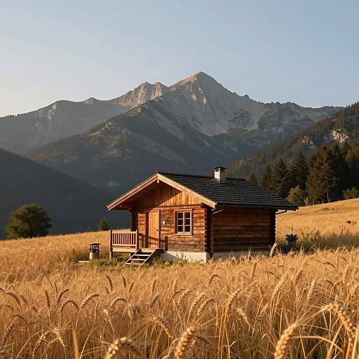 Tranquil Mountain Cabin at Sunset