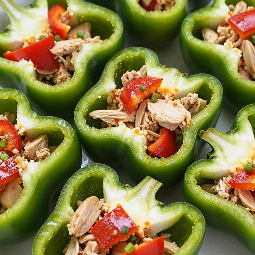 Stuffed Green Bell Peppers Close-Up