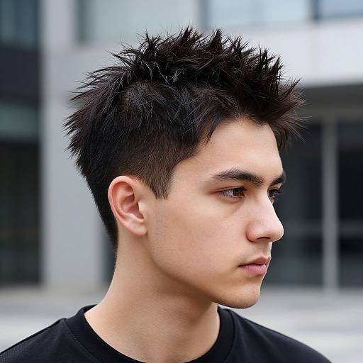 Trendy European Man with Spiky Hair