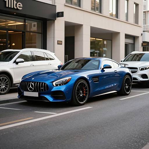Shiny Blue Mercedes-AMG GT S Urban Scene