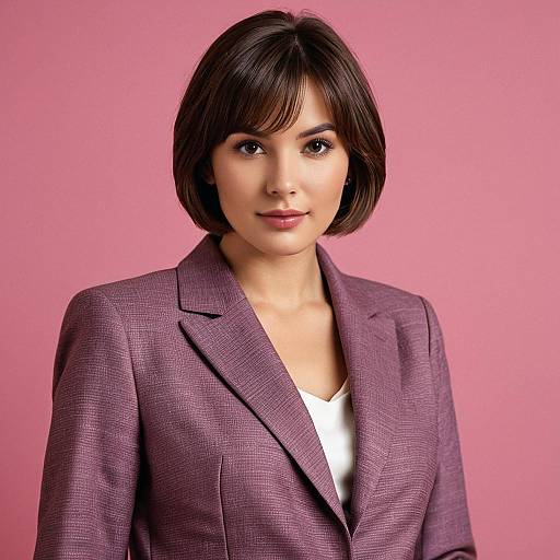 Confident Woman in Mauve Suit