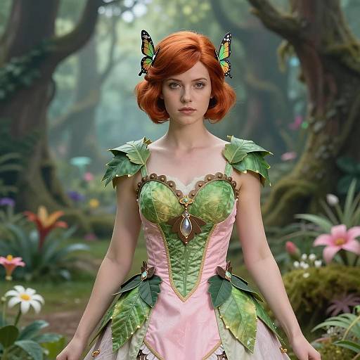 Young Woman in Rosetta Pixie Hollow Costume