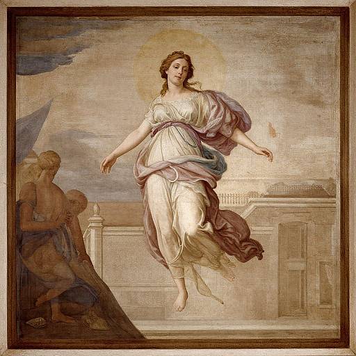 Baroque Fresco of Levitating Woman