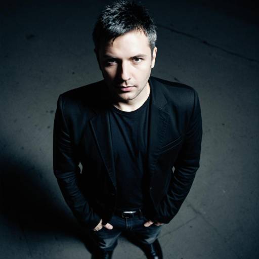 Brooding Man in Black Blazer and T-Shirt