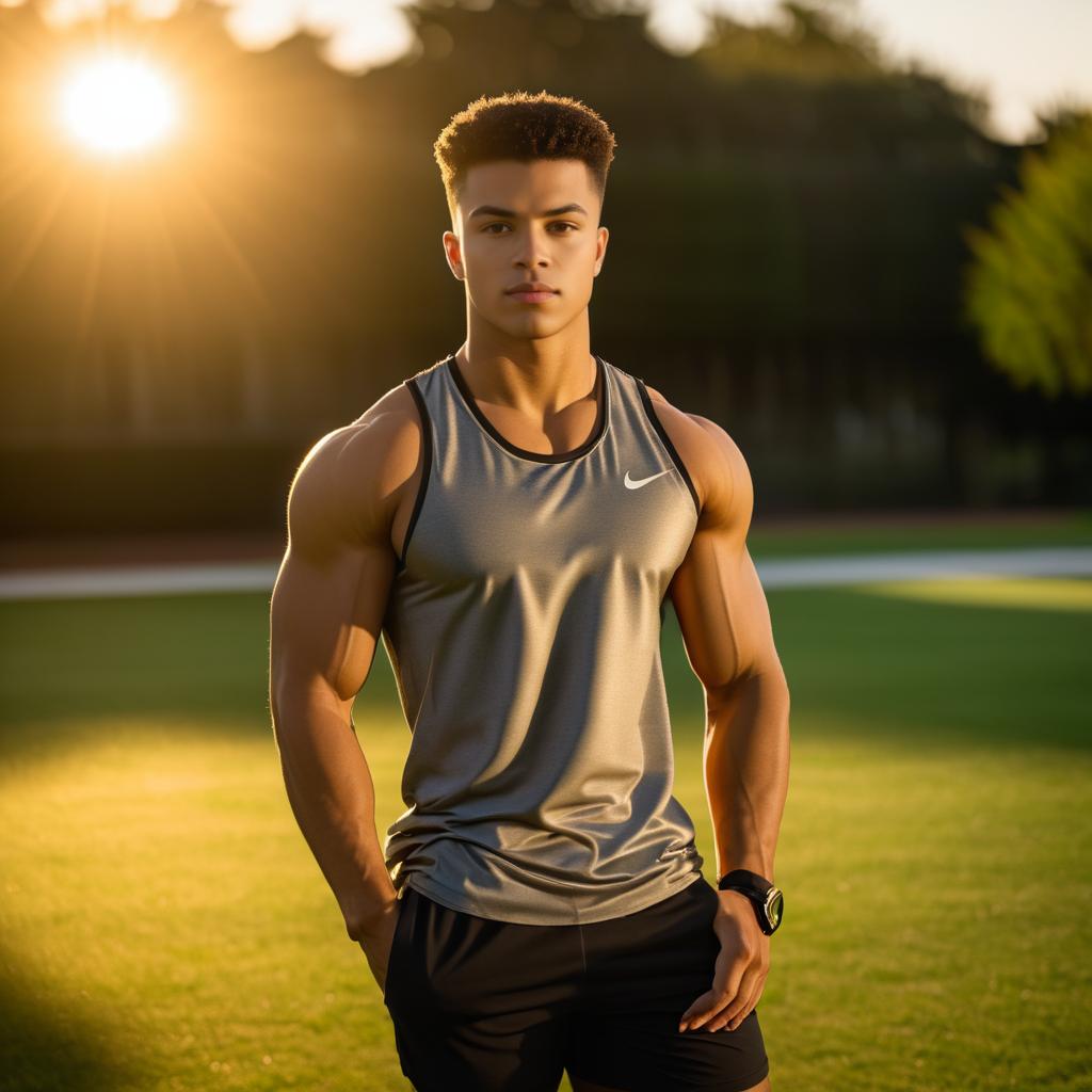 Athletic Young Man at Golden Hour