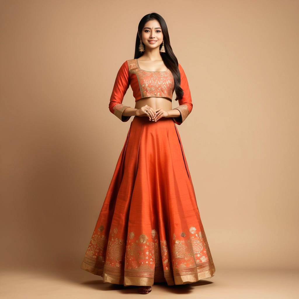 Excited Young Woman in Diwali Attire