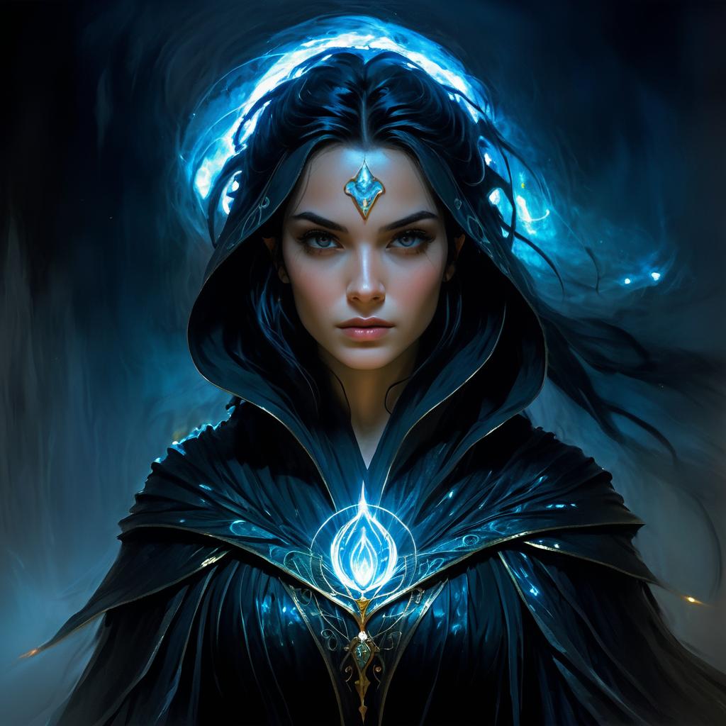 Mournful Sorceress in Dark Fantasy