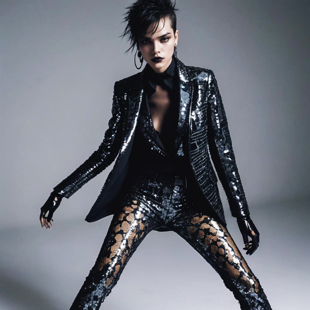 Punk-Glam Model in High-Energy Editorial