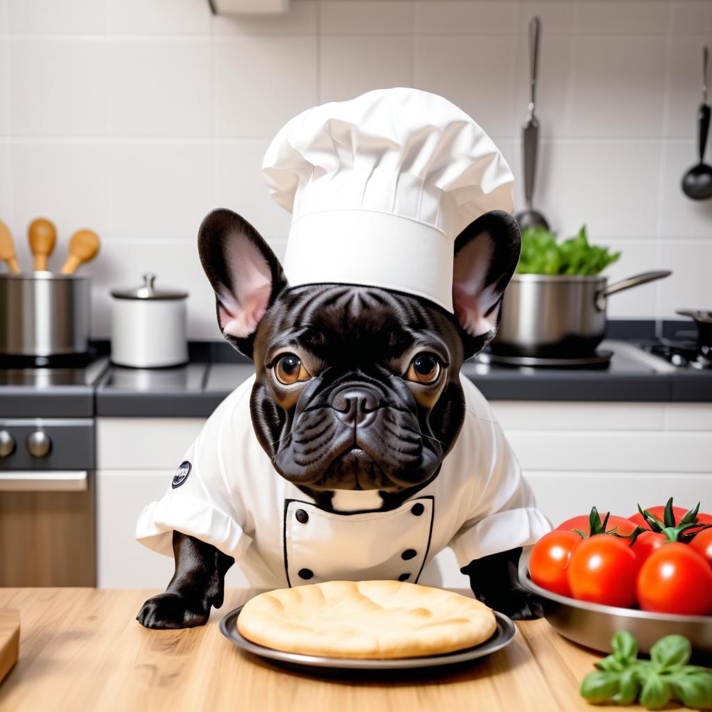 French Bulldog Chef in Cozy Kitchen