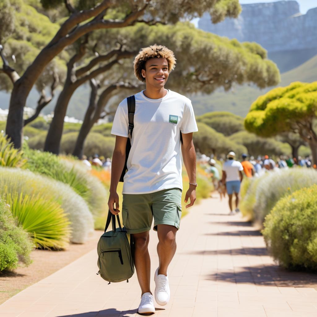 Young Man Embracing Minimalist Adventure