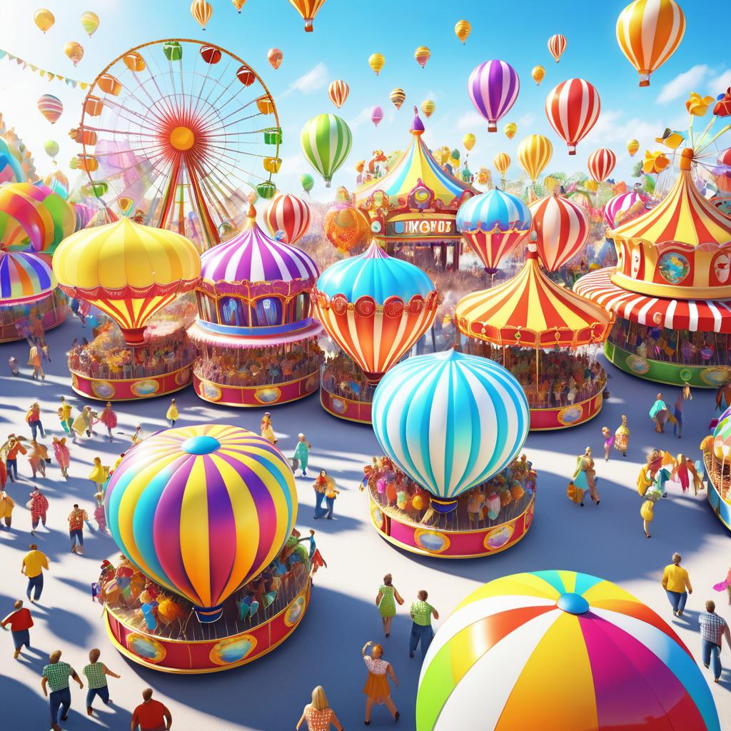 Vibrant Daytime Carnival Scene Render