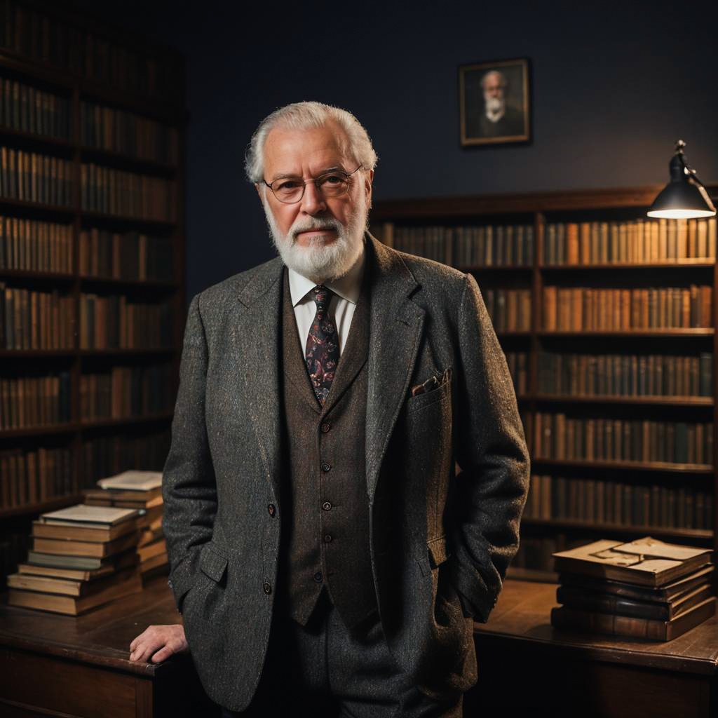 Moody Portrait of a Stern Librarian