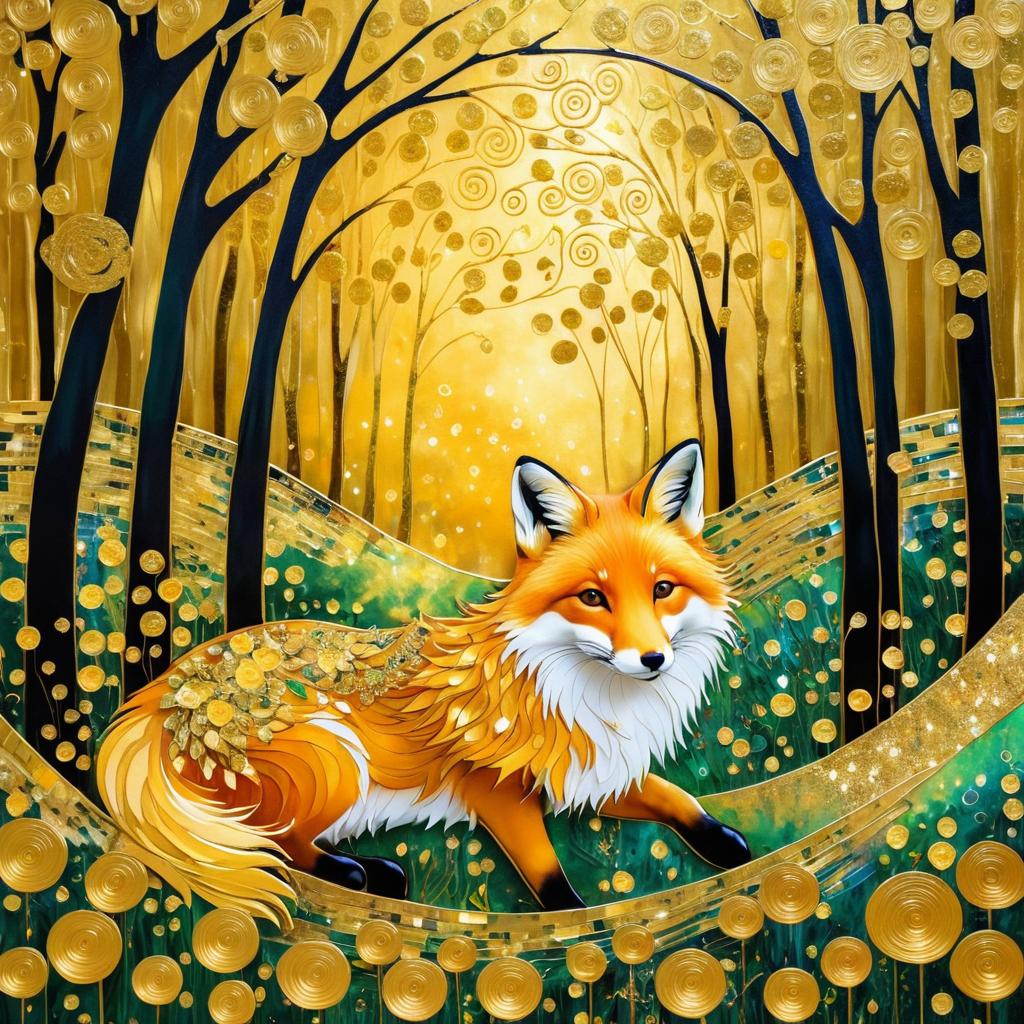 Enchanting Forest with Playful Fox