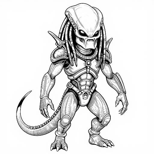 Alien Predator Coloring Page