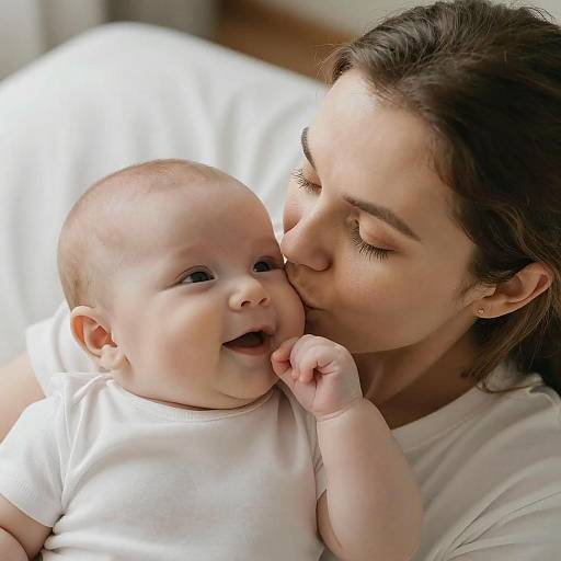 Tender Moment: Mother and Baby Embrace