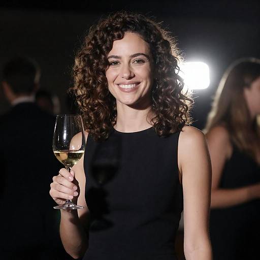Elegant Woman with Wine in Spotlight